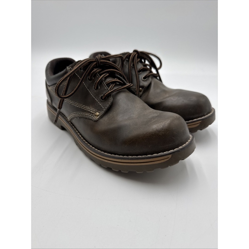 State Street Low Cut Boots Shoes Mens 9 Brown Faux Leather Chunky Y2K Vintage